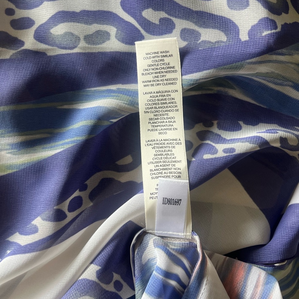 Chico's Blue and White Patterned Garment